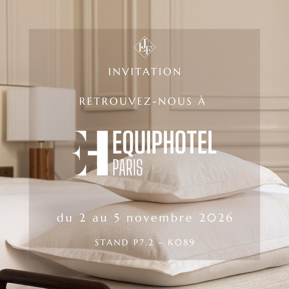 Invitation EquipHotel du 2 au 5 novembre 2026 au stand P7.2-KO89