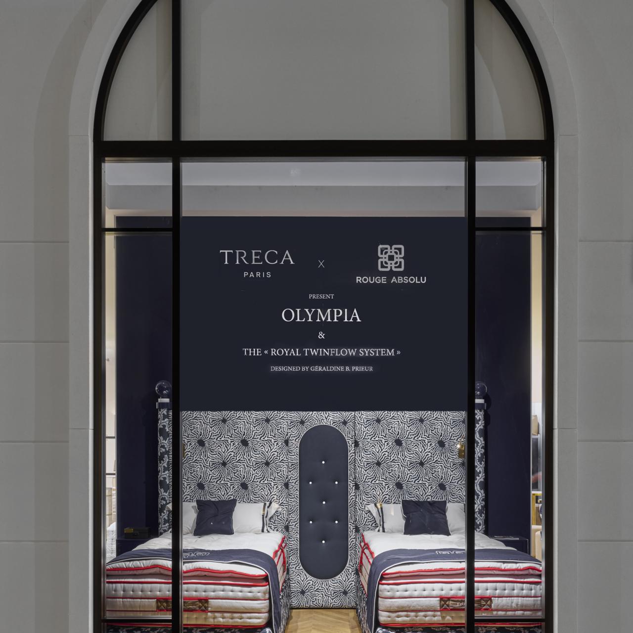 TRÉCA Paris et Géraldine B. PRIEUR, fondatrice de ROUGE ABSOLU, ont dévoilé le nouveau lit Olympia   au Salone del Mobile 2026