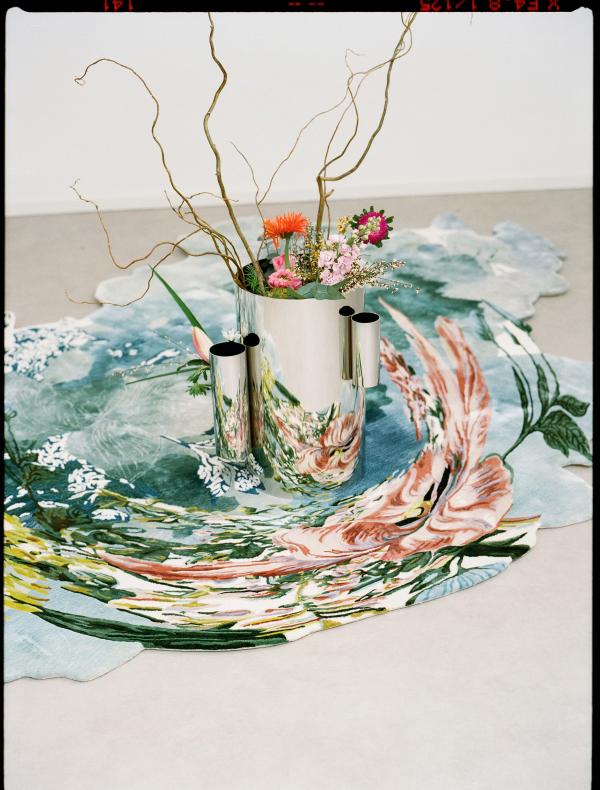 image tapis vase et fleur + texte descriptif